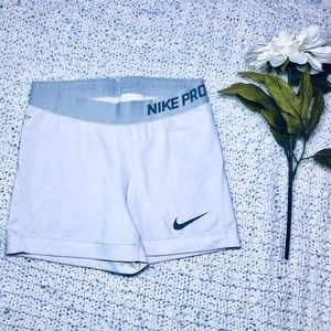 Nike, Nike Pros White Small Workout Yoga Shorts